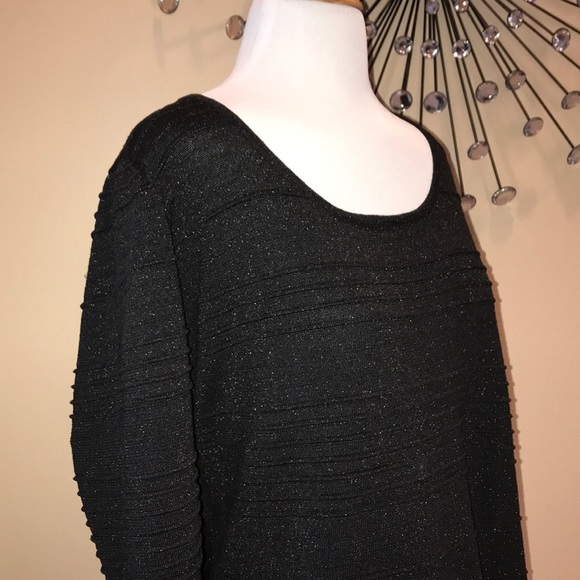 DOTS Black Shimmer Tunic Sweater 3X - Picture 2 of 8